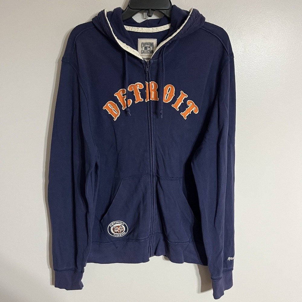 Reebok Cooperstown Collective‎ Detroit Tigers Full Zip Sweatshirt Men's Small